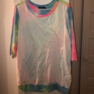 Size XL 3/4 sleeve rainbow shirt